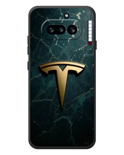 Чехол для Nothing Phone (4a) с картинкой «Мраморная Tesla Gold»