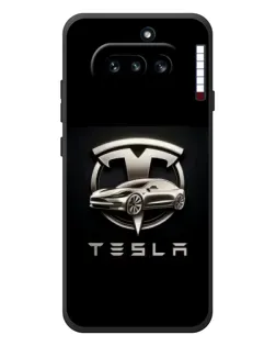 Чехол для Nothing Phone (4a) с картинкой «Tesla — серебристое авто»