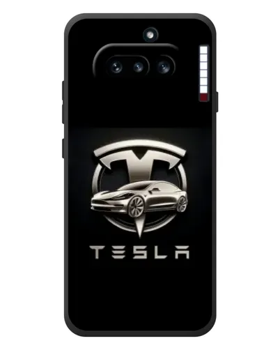 Чехол для Nothing Phone (4a) с картинкой «Tesla — серебристое авто»