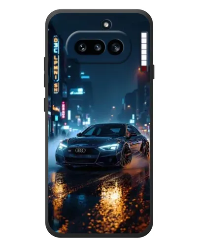 Чехол для Nothing Phone (4a) с картинкой «Ночной город и Audi»