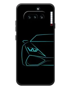 Чехол для Nothing Phone (4a) с картинкой «Голубой силуэт Lamborghini»