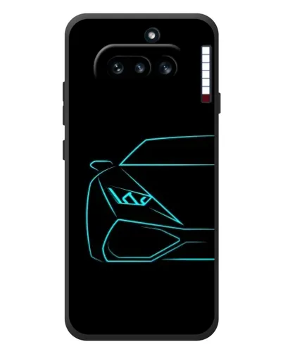 Чехол для Nothing Phone (4a) с картинкой «Голубой силуэт Lamborghini»