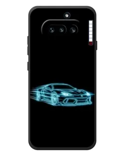 Чехол для Nothing Phone (4a) с картинкой «Неоновый контур Lamborghini»