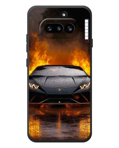 Чехол для Nothing Phone (4a) с картинкой «Lamborghini в огне»