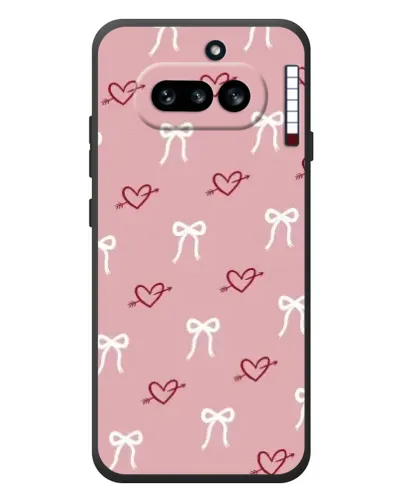 Чехол для Nothing Phone (4a) с картинкой «Сердца и банты» Чехол для Nothing Phone (4a) с картинкой «Сердца и банты»