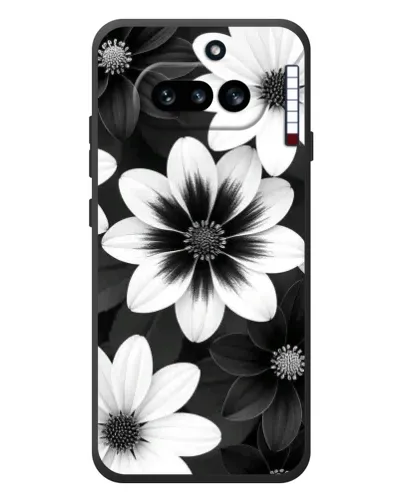 Чехол для Nothing Phone (4a) с картинкой «Монохромные астры»