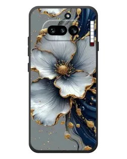Чохол для Nothing Phone (4a) з картинкою «Біла квітка та золотий флюїд»