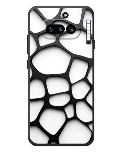 Чехол для Nothing Phone (4a) с картинкой «Белая объемная сетка»