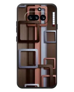 Чохол для Nothing Phone (4a) з картинкою «Коричневі об'ємні квадрати»