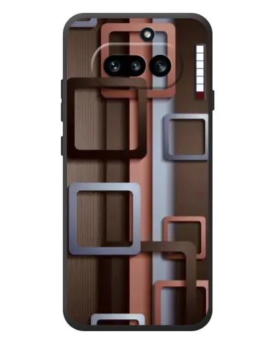 Чехол для Nothing Phone (4a) с картинкой «Коричневые объемные квадраты»