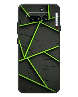 Чехол для Nothing Phone (4a) с картинкой «Зеленые геометрические линии»