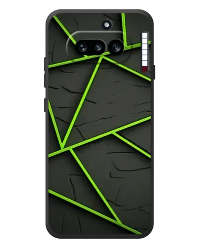 Чехол для Nothing Phone (4a) с картинкой «Зеленые геометрические линии»