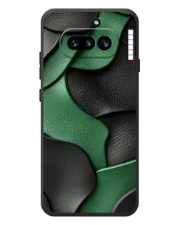 Чехол для Nothing Phone (4a) с картинкой «Зеленые кожаные волны»