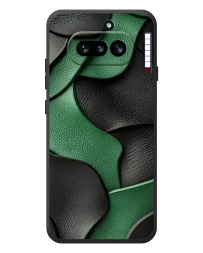 Чехол для Nothing Phone (4a) с картинкой «Зеленые кожаные волны»