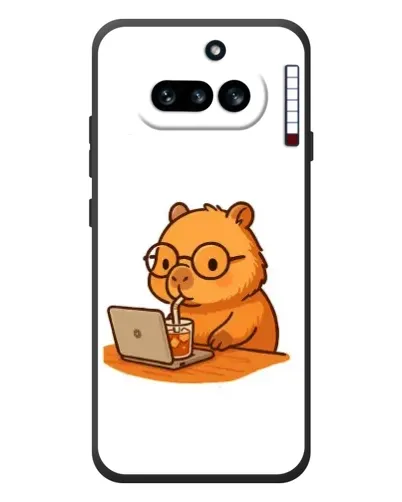 Чехол для Nothing Phone (4a) с картинкой «Капибара с ноутбуком»