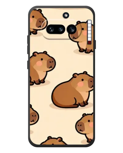 Чехол для Nothing Phone (4a) с картинкой «Паттерн милых капибар»