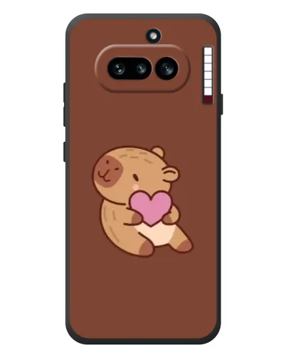 Чехол для Nothing Phone (4a) с картинкой «Капибара с сердцем»