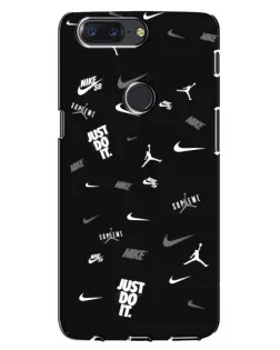 Чохол для OnePlus 5T з картинкою «Nike Black Pattern»