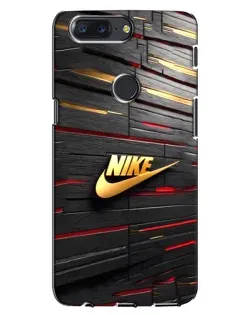 Чохол для OnePlus 5T з картинкою «Золотий Nike на металі»