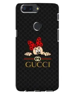 Чохол для OnePlus 5T з картинкою «Мінні Маус Gucci — чорний»