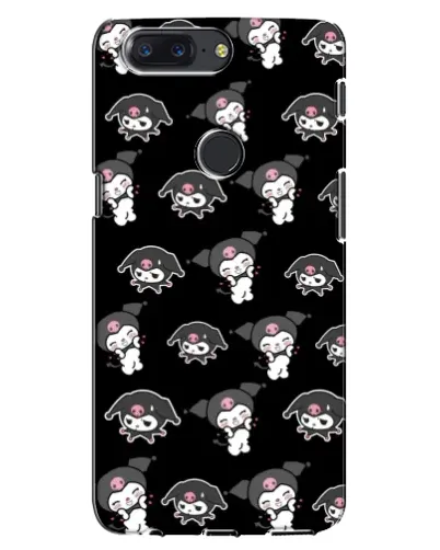 Чехол для OnePlus 5T с картинкой «Черный паттерн Kuromi»
