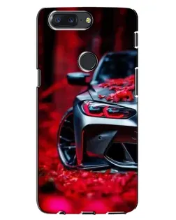 Чохол для OnePlus 5T з картинкою «Спортивна BMW та квіти»