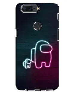 Чехол для OnePlus 5T с картинкой «Among Us неон-арт»