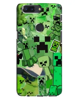 Чехол для OnePlus 5T с картинкой «Криперы Minecraft»