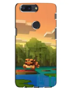 Чехол для OnePlus 5T с картинкой «Майнкрафт закат солнца»