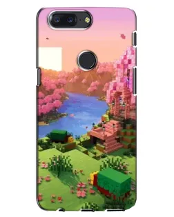 Чехол для OnePlus 5T с картинкой «Розовое дерево Minecraft»