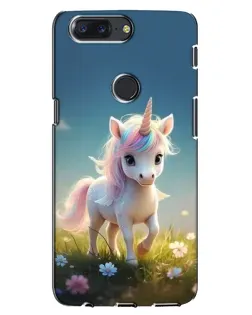 Чехол для OnePlus 5T с картинкой «Единорог на поляне»