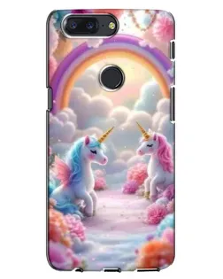Чехол для OnePlus 5T с картинкой «Радуга и единороги»