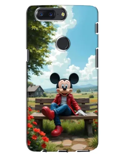 Чохол для OnePlus 5T з картинкою «Міккі на лавці»