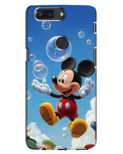 Чохол для OnePlus 5T з картинкою «Mickey та мильні бульбашки»