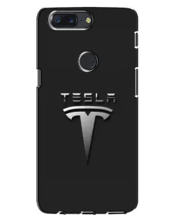 Чохол для OnePlus 5T з картинкою «Сталевий логотип Tesla»