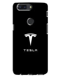 Чохол для OnePlus 5T з картинкою «Tesla White Logo»