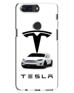 Чохол для OnePlus 5T з картинкою «Tesla White Style»