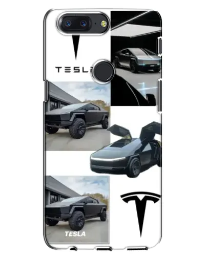 Чохол для OnePlus 5T з картинкою «Колаж Cybertruck Tesla»