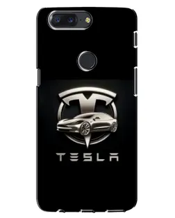 Чохол для OnePlus 5T з картинкою «Tesla — срібне авто»