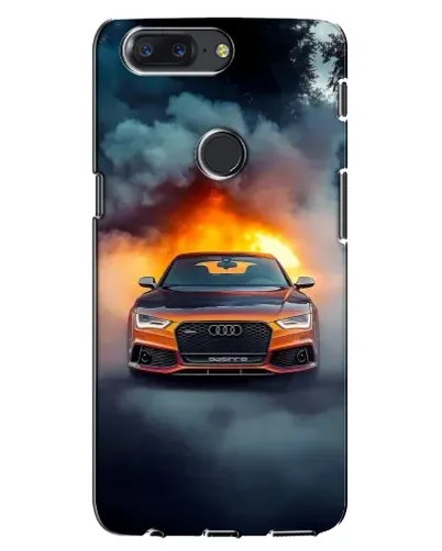 Чохол для OnePlus 5T з картинкою «Audi у вогняному диму»