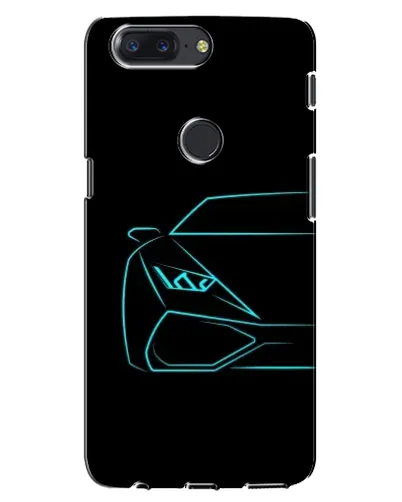 Чохол для OnePlus 5T з картинкою «Блакитний силует Lamborghini»