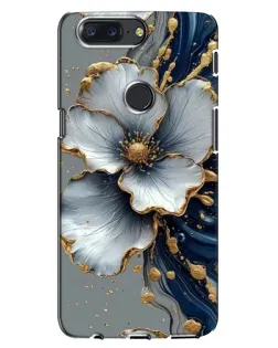 Чехол для OnePlus 5T с картинкой «Белый цветок и золотой флюид» Чехол для OnePlus 5T с картинкой «Белый цветок и золотой флюид»