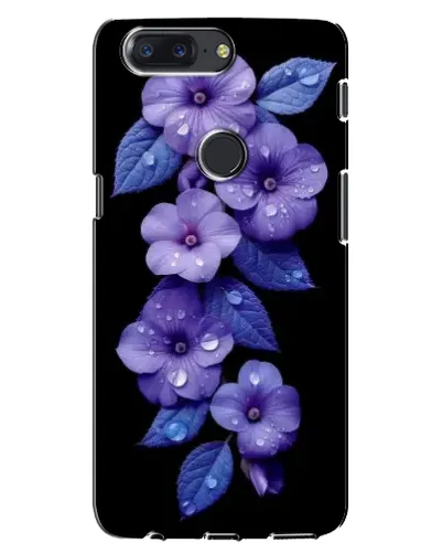 Чехол для OnePlus 5T с картинкой «Фиолетовые цветы с росою»