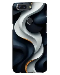 Чехол для OnePlus 5T с картинкой «Объемные черно-белые ленты» Чехол для OnePlus 5T с картинкой «Объемные черно-белые ленты»