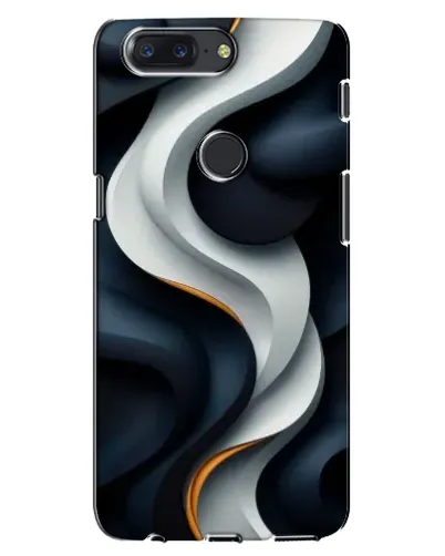 Чехол для OnePlus 5T с картинкой «Объемные черно-белые ленты»