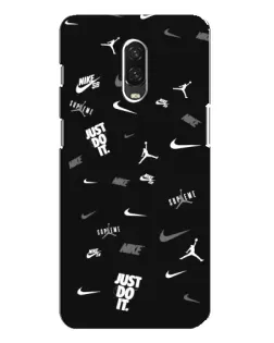 Чехол для OnePlus 6T с картинкой «Nike Black Pattern»