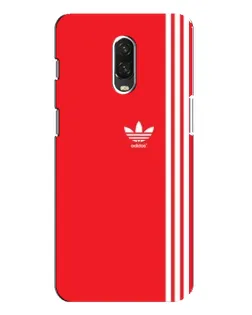 Чехол для OnePlus 6T с картинкой «Красный минимализм Adidas»