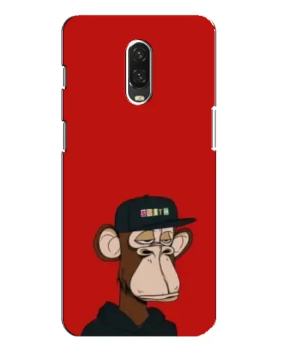 Чехол для OnePlus 6T с картинкой «Bored Ape — красный фон» Чехол для OnePlus 6T с картинкой «Bored Ape — красный фон»