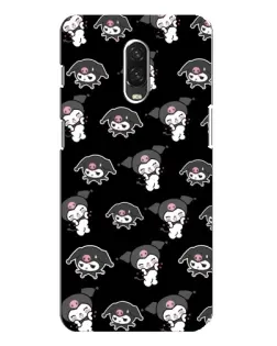 Чохол для OnePlus 6T з картинкою «Чорний паттерн Kuromi»