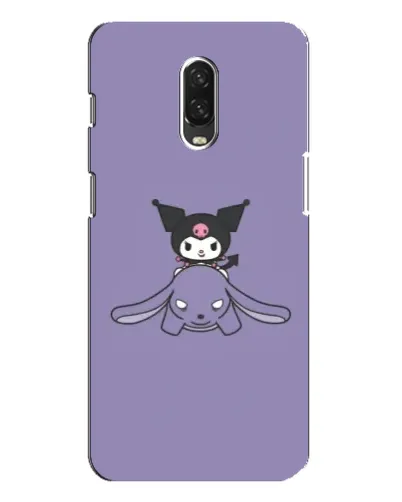 Чехол для OnePlus 6T с картинкой «Kuromi на лиловом фоне»